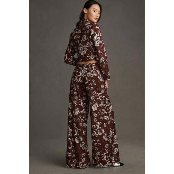 Anthropologie Wide-Leg Floral Pants - New Size 2 - Picture 3 of 5